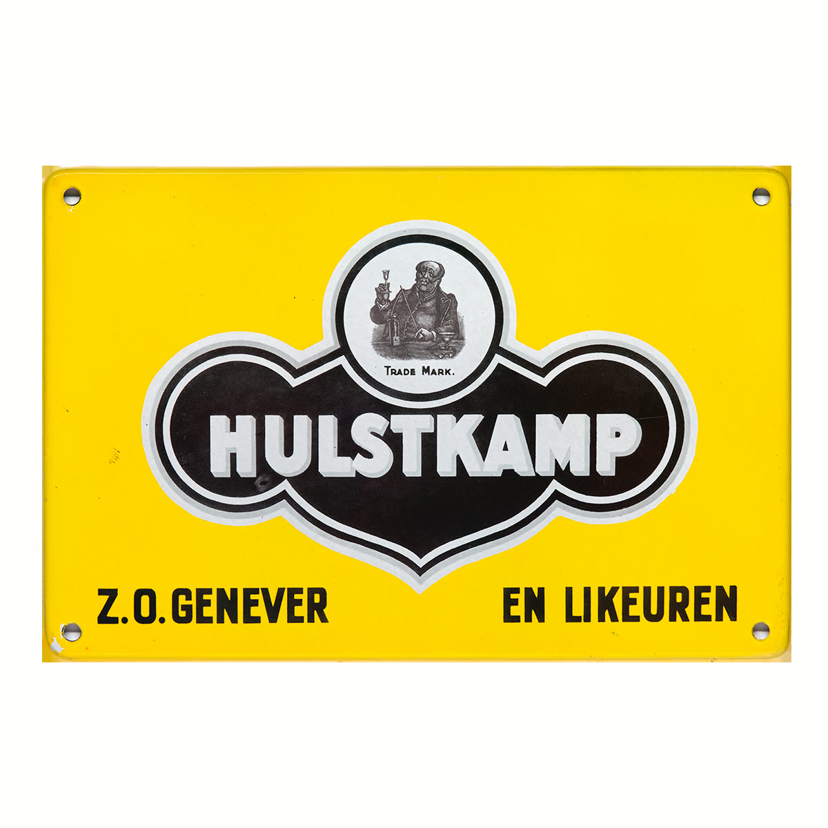 Emaille bord zwartmerk klein