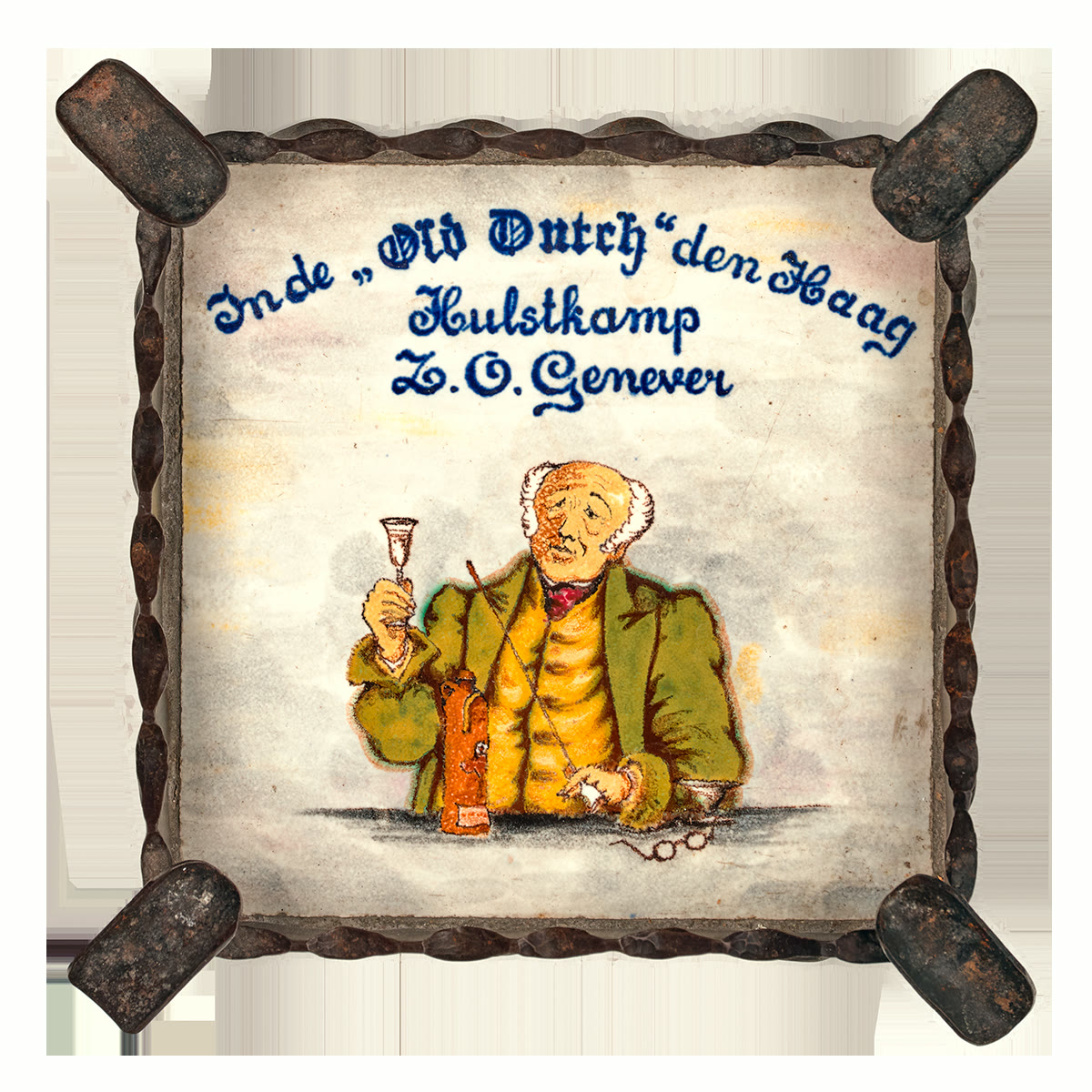 Asbak Vierkant "Old Dutch" Tegelbodem