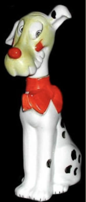 Keramiek Duits Hond rode strik