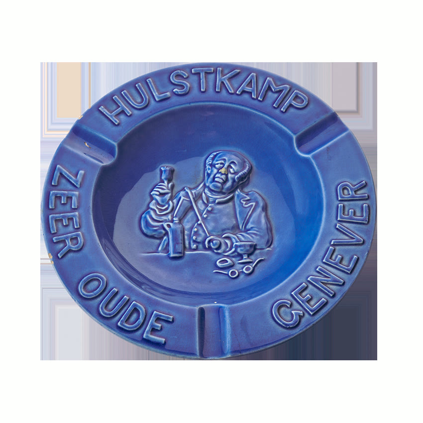 Asbak Blauw Rond Plateel Laag