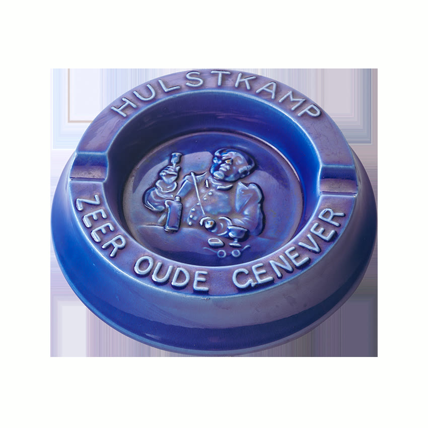 Asbak Blauw Rond Plateel
