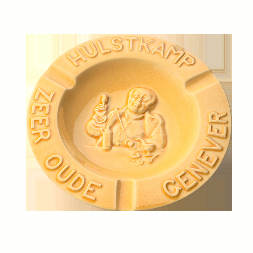 Asbak Geel Rond Plateel