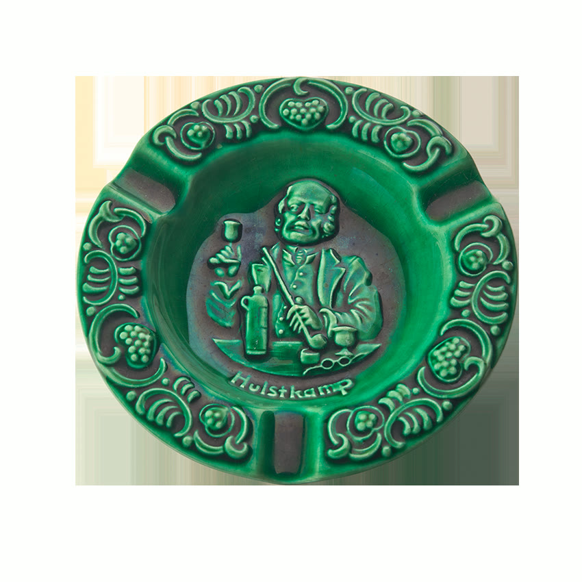 Asbak Groen Rond Duits Plateel A