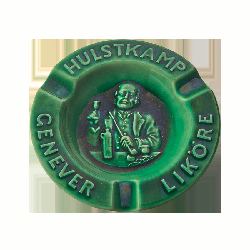 Asbak Groen Rond Laag Duits Plateel