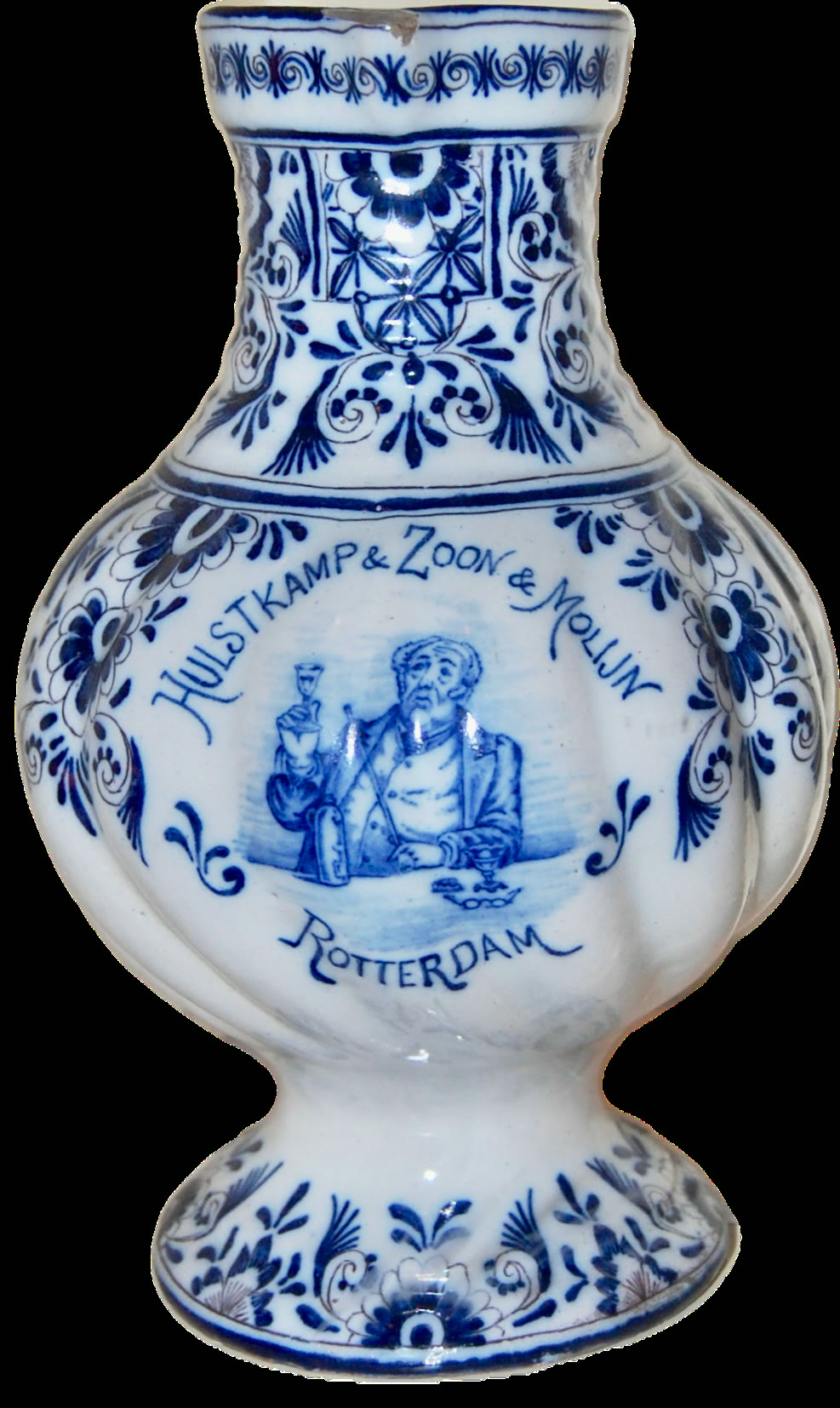 Grote sierkruik Blauw Plateel